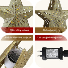 Christmas Tree Topper Star – Gold Glitter Snowflake Projector
