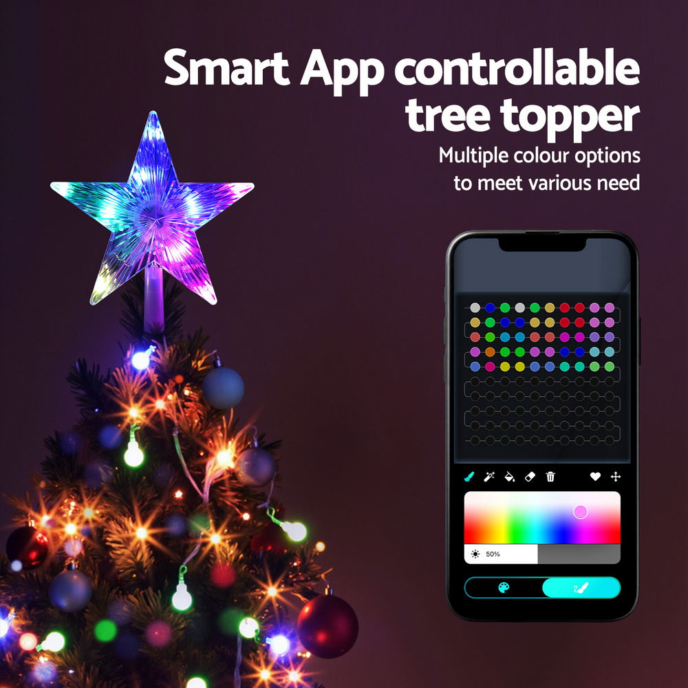 Christmas Tree Topper Star – RGB LED Lights with App Control