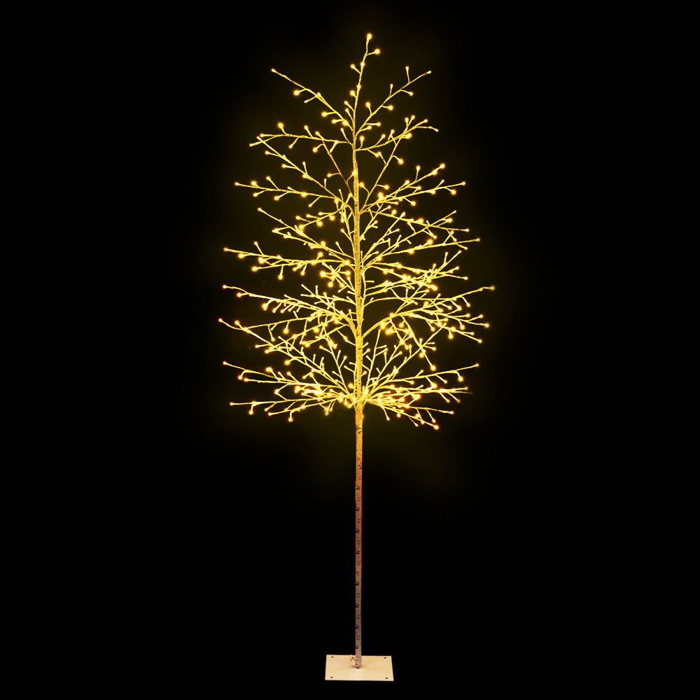 7FT Solar Warm White LED Twig Christmas Tree – 480 LEDs