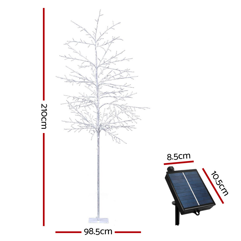 7FT Solar Warm White LED Twig Christmas Tree – 480 LEDs