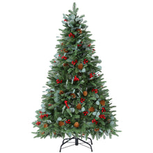 5FT Pre-Lit Christmas Tree with Pinecones, Red Berries & 160 Warm White LEDs