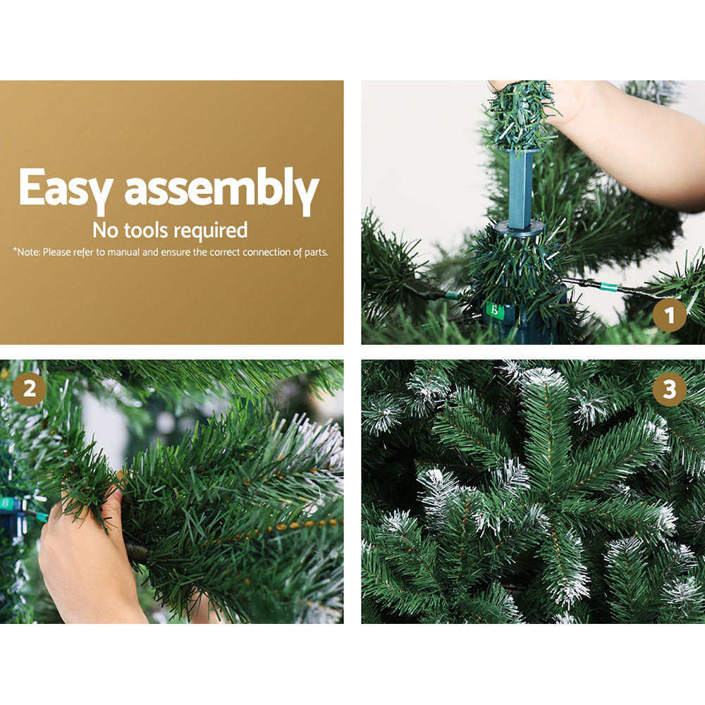 6FT Snow Frosted Fir Christmas Tree with 650 Tips