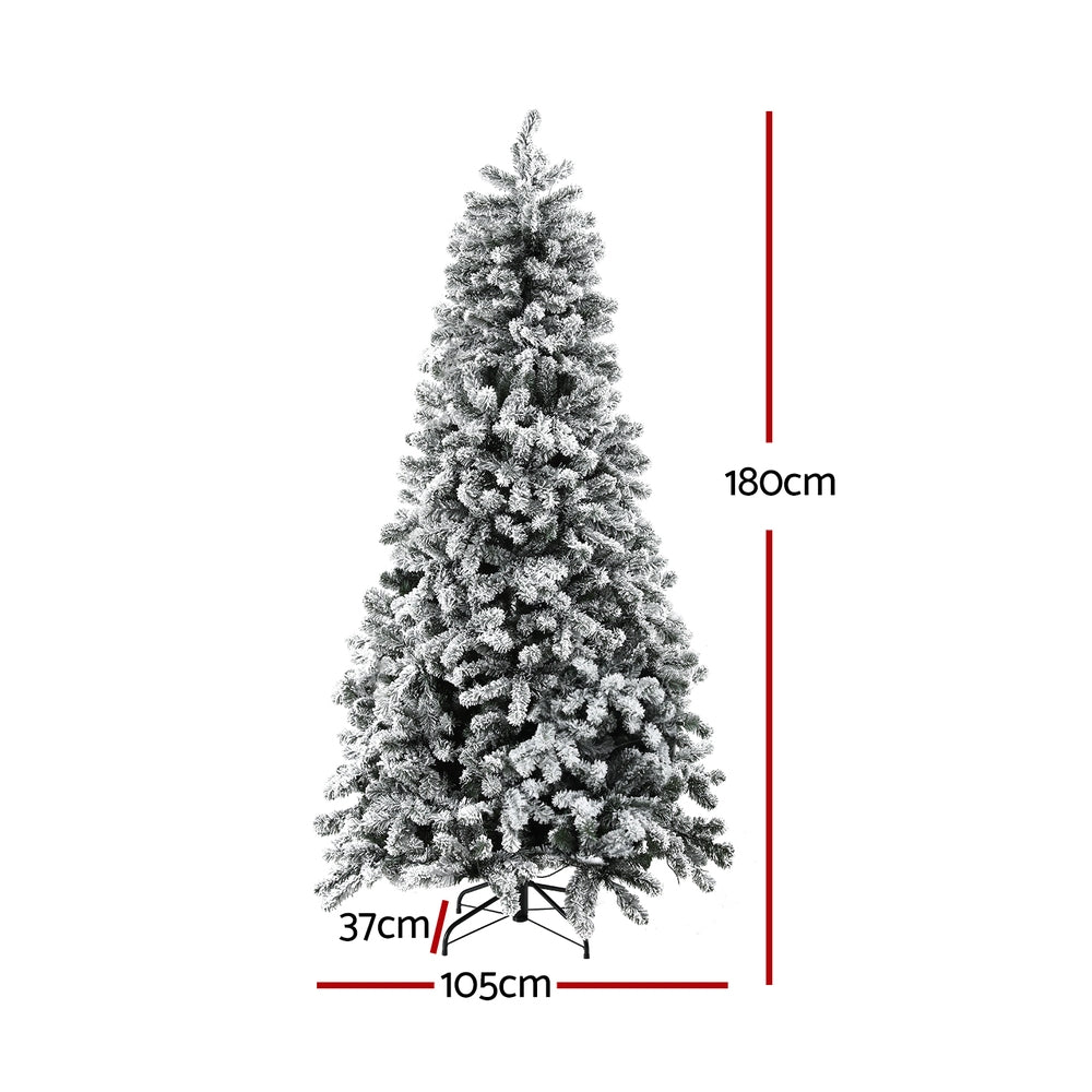 6FT Snow-Flocked Christmas Tree with 350 LED Lights