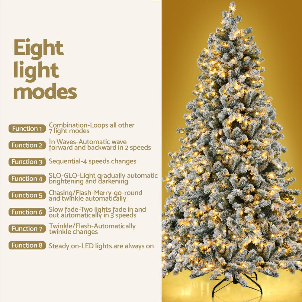 6FT Snow-Flocked Christmas Tree with 350 LED Lights