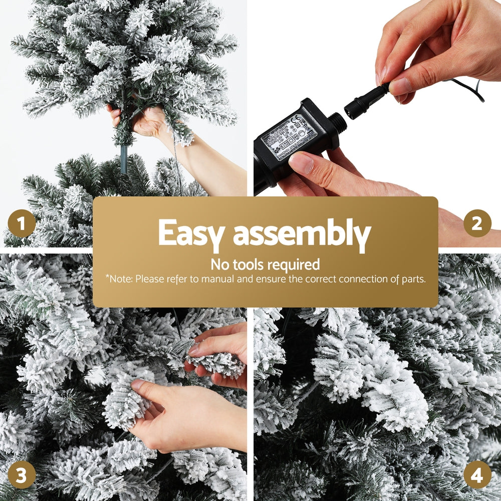 6FT Snow-Flocked Christmas Tree with 350 LED Lights