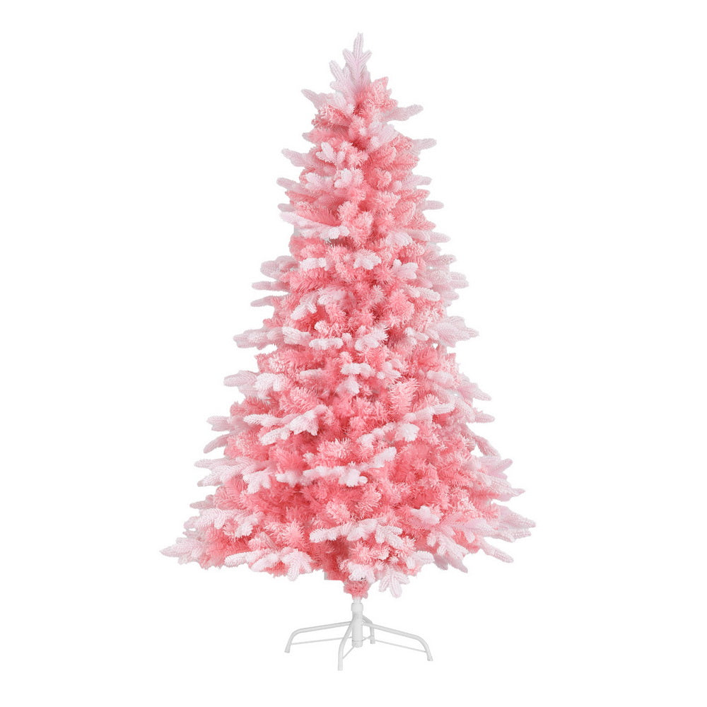 6FT Pink Snow-Flocked Christmas Tree