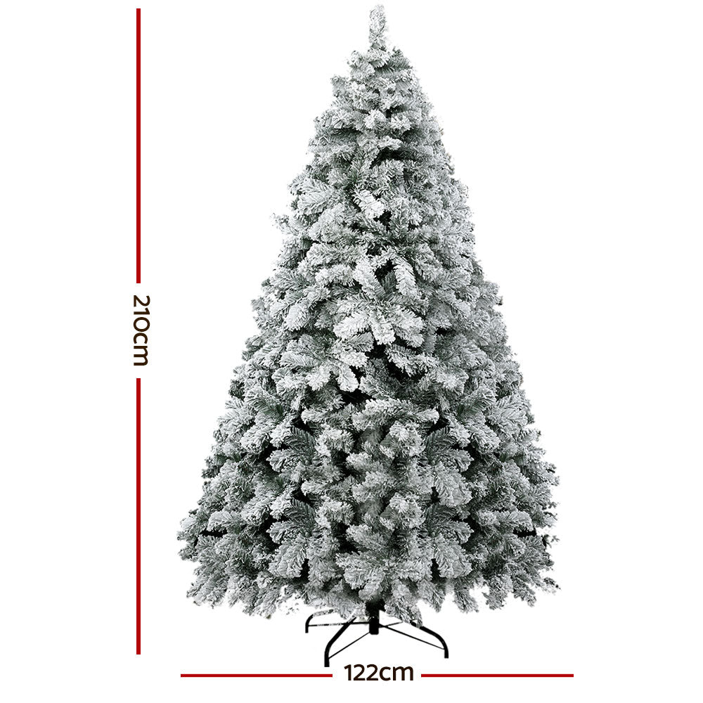 7FT Snow Flocked Christmas Tree with 780 Tips