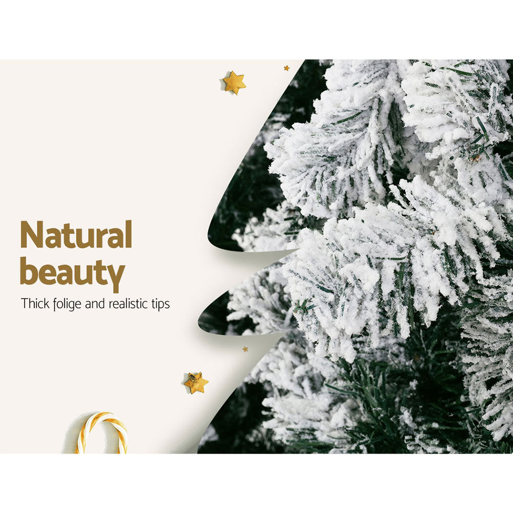 7FT Snow Flocked Christmas Tree with 780 Tips