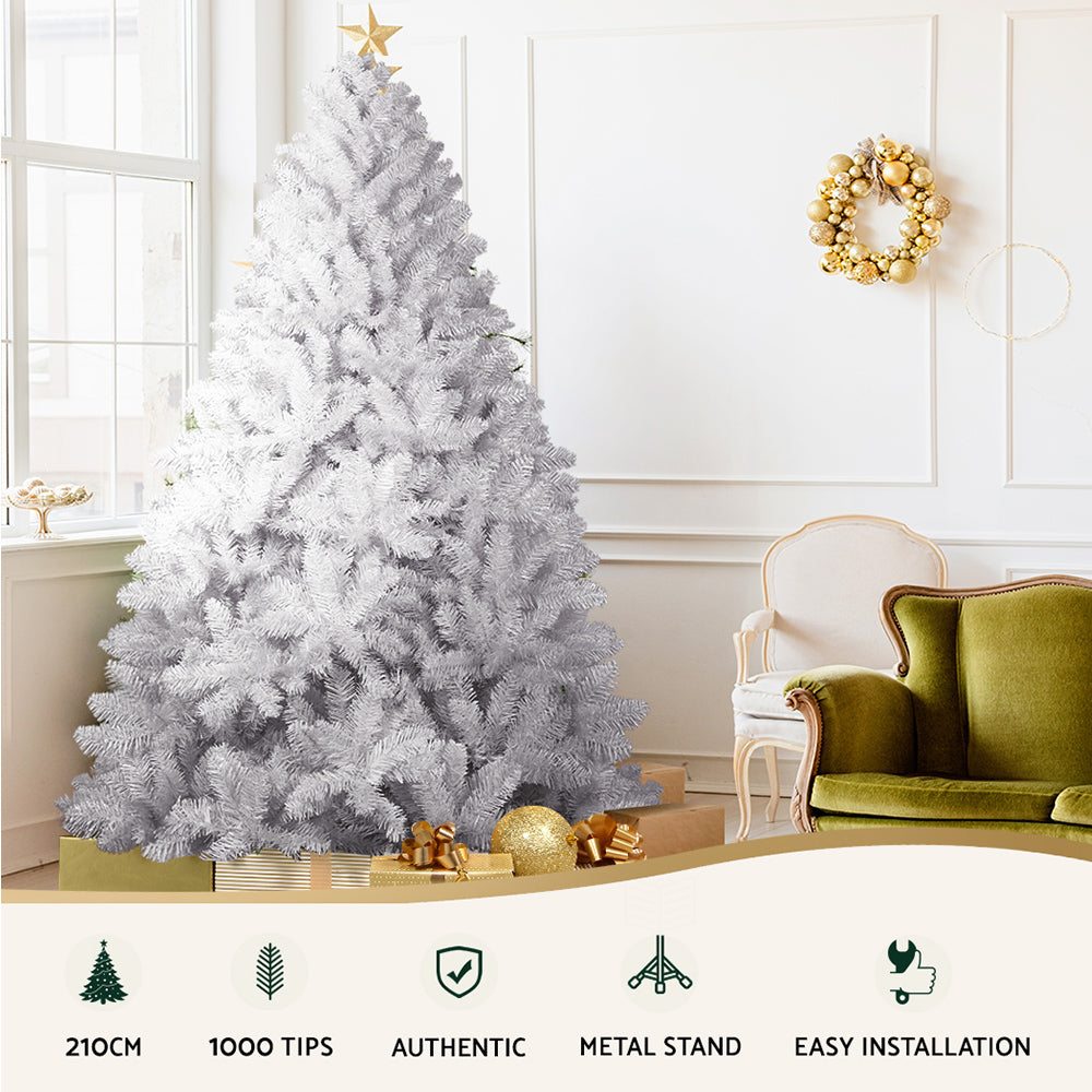7FT White Fir Christmas Tree with 1000 Tips