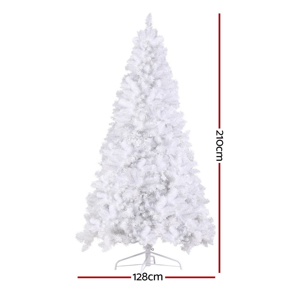 7FT White Pre-Lit Christmas Tree with 450 RGB LEDs & Remote Control