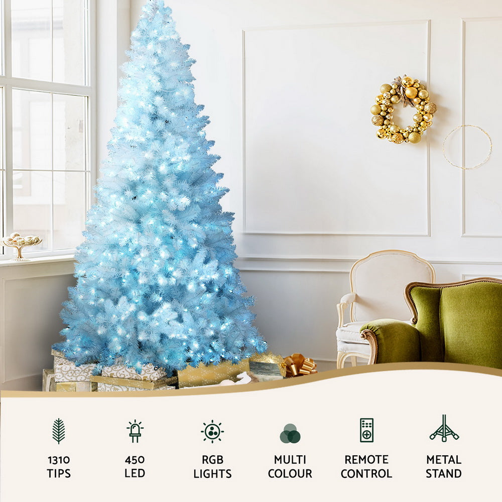 7FT White Pre-Lit Christmas Tree with 450 RGB LEDs & Remote Control
