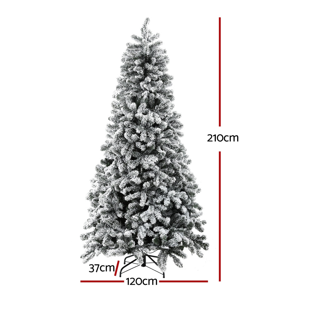 7FT Snow-Flocked Christmas Tree with 500 LED Lights
