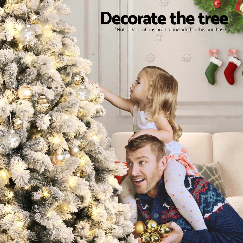 7FT Snow-Flocked Christmas Tree with 500 LED Lights