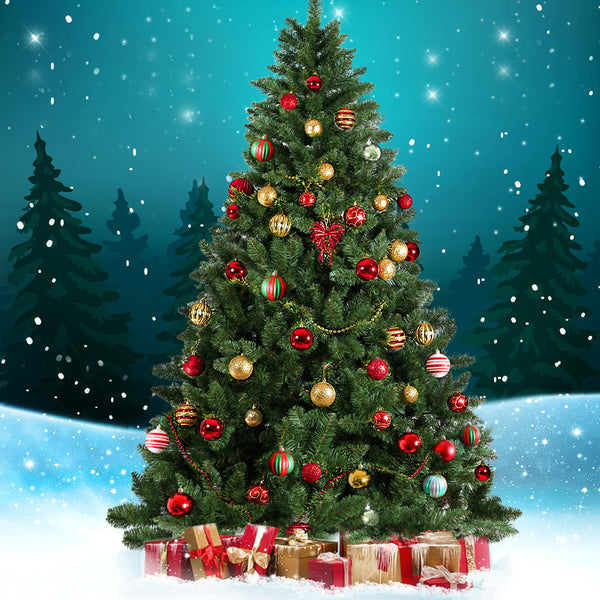 8FT Green Fir Christmas Tree – 1225 Tips, Unlit