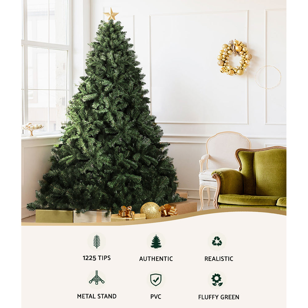 8FT Green Fir Christmas Tree with 1225 Tips