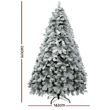 8FT Snow Flocked Fir Christmas Tree with 1165 Tips