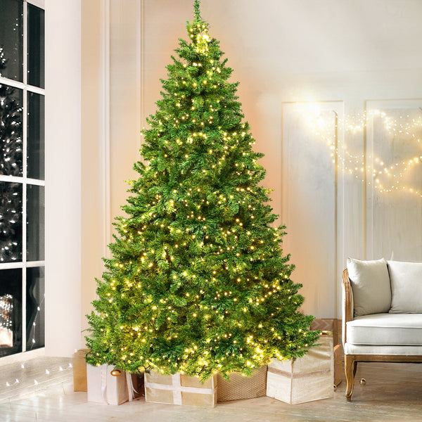 8FT Fir Christmas Tree – 1488 Tips, 1488 Warm White LED Lights