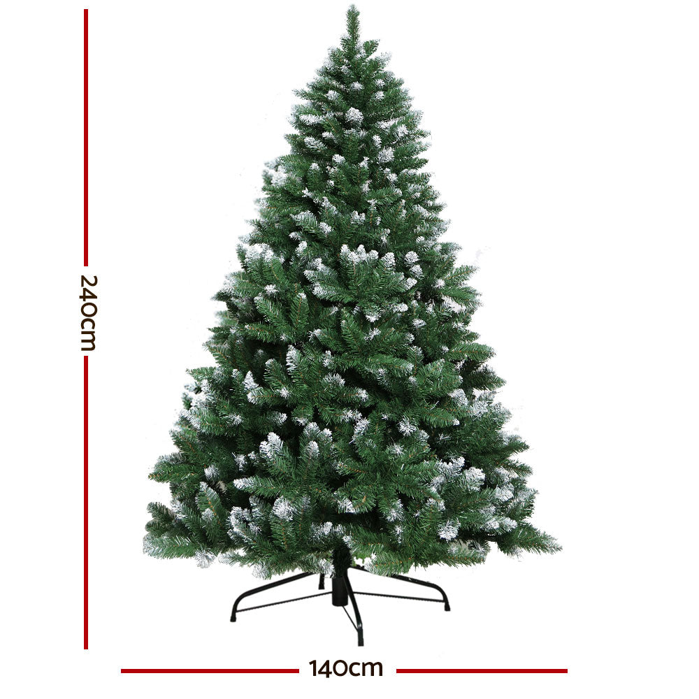8FT Snow Frosted Fir Christmas Tree with 1225 Tips