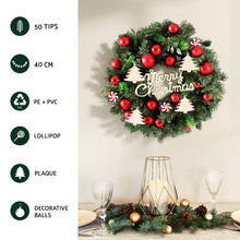 40CM Christmas Wreath with Baubles & Candy Decorations