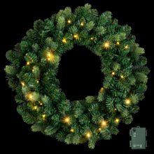 60CM Pre-Lit Christmas Wreath with 35 Warm White LED