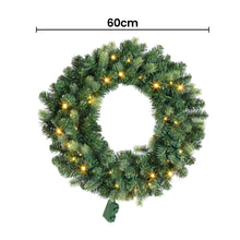 60CM Pre-Lit Christmas Wreath with 35 Warm White LED