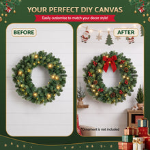 60CM Pre-Lit Christmas Wreath with 35 Warm White LED