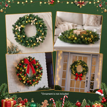 60CM Pre-Lit Christmas Wreath with 35 Warm White LED