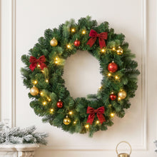60CM Pre-Lit Christmas Wreath with 35 Warm White LED