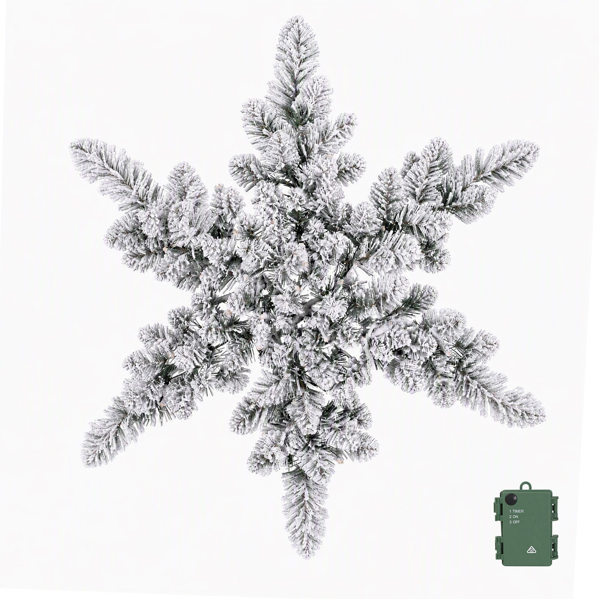 60CM Pre-Lit Snowflake Christmas Wreath with 40 LED