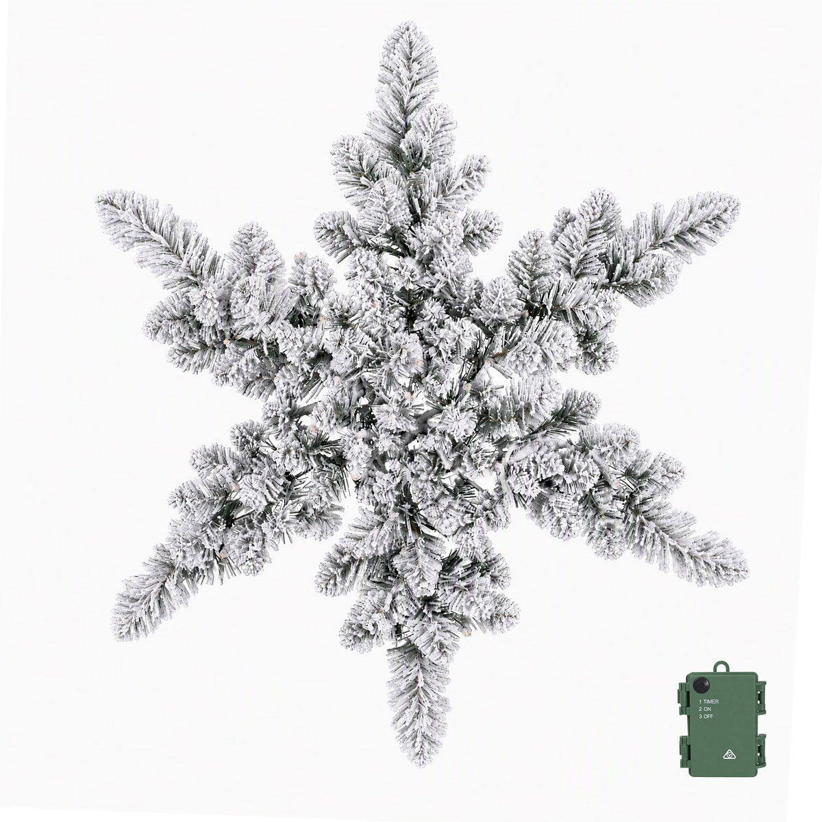 60CM Pre-Lit Snowflake Christmas Wreath with 40 LED