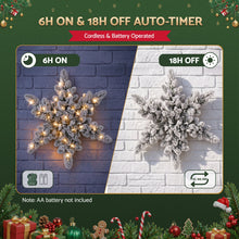 60CM Pre-Lit Snowflake Christmas Wreath with 40 LED
