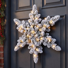 60CM Pre-Lit Snowflake Christmas Wreath with 40 LED
