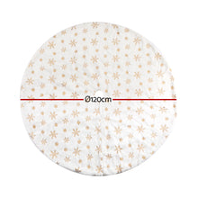 120CM White Christmas Tree Skirt with Gold Sequin Snowflakes