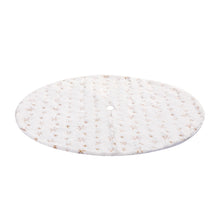 120CM White Christmas Tree Skirt with Gold Sequin Snowflakes