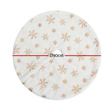 90CM Christmas Tree Skirt – White Snowflake Plush