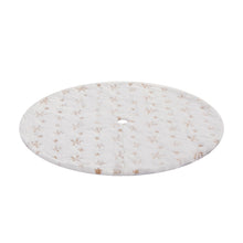 90CM Christmas Tree Skirt – White Snowflake Plush