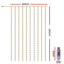 3M x 3M Curtain Lights with 300 Warm White LEDs