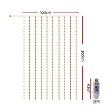 3M x 3M Curtain Lights with 300 Cool White LED Lights