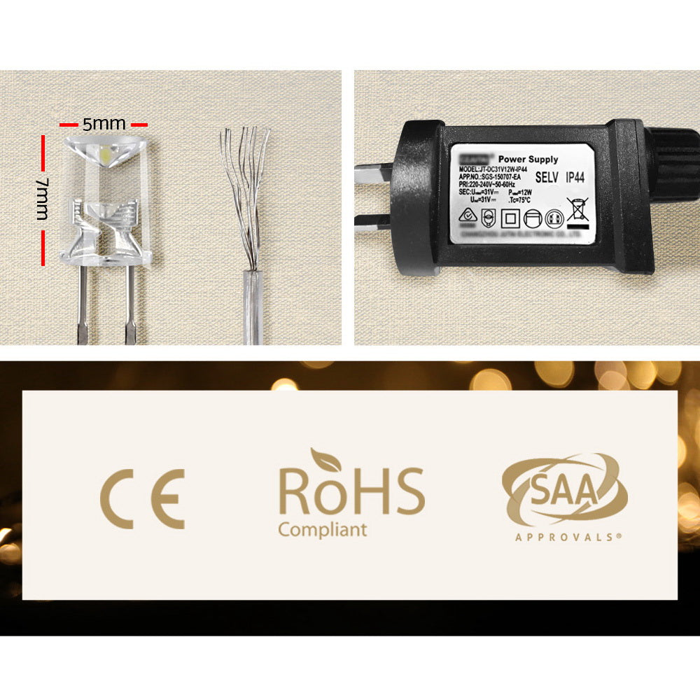 6M x 3M Curtain Lights with 600 Warm White LEDs