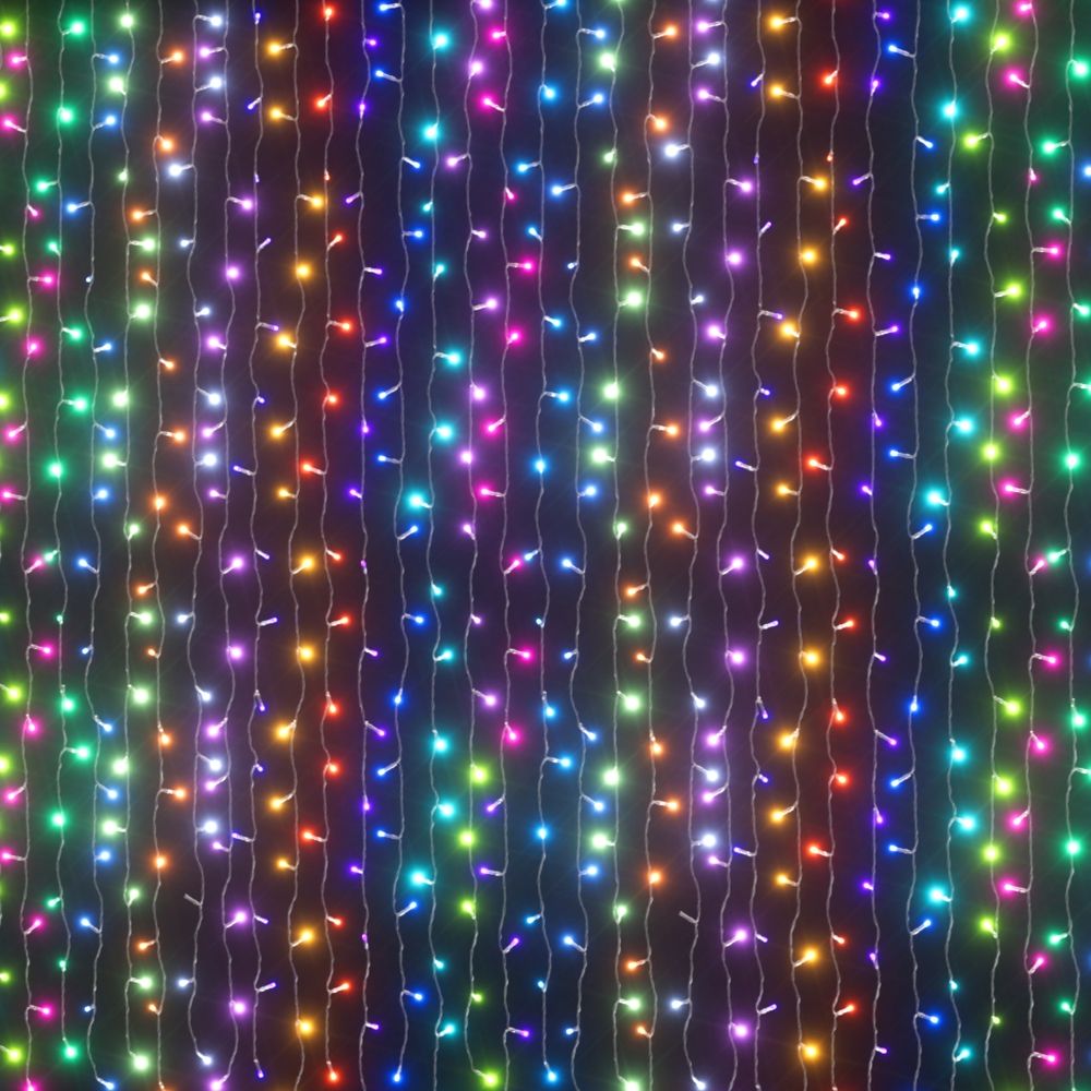 6M x 3M RGB Curtain Christmas Lights with Remote – 960 LEDs