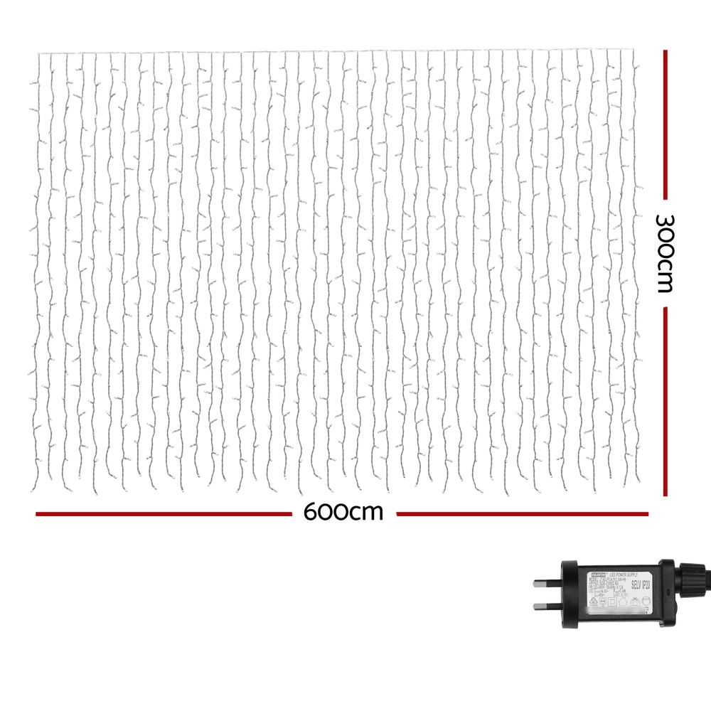 6M x 3M RGB Curtain Christmas Lights with Remote – 960 LEDs