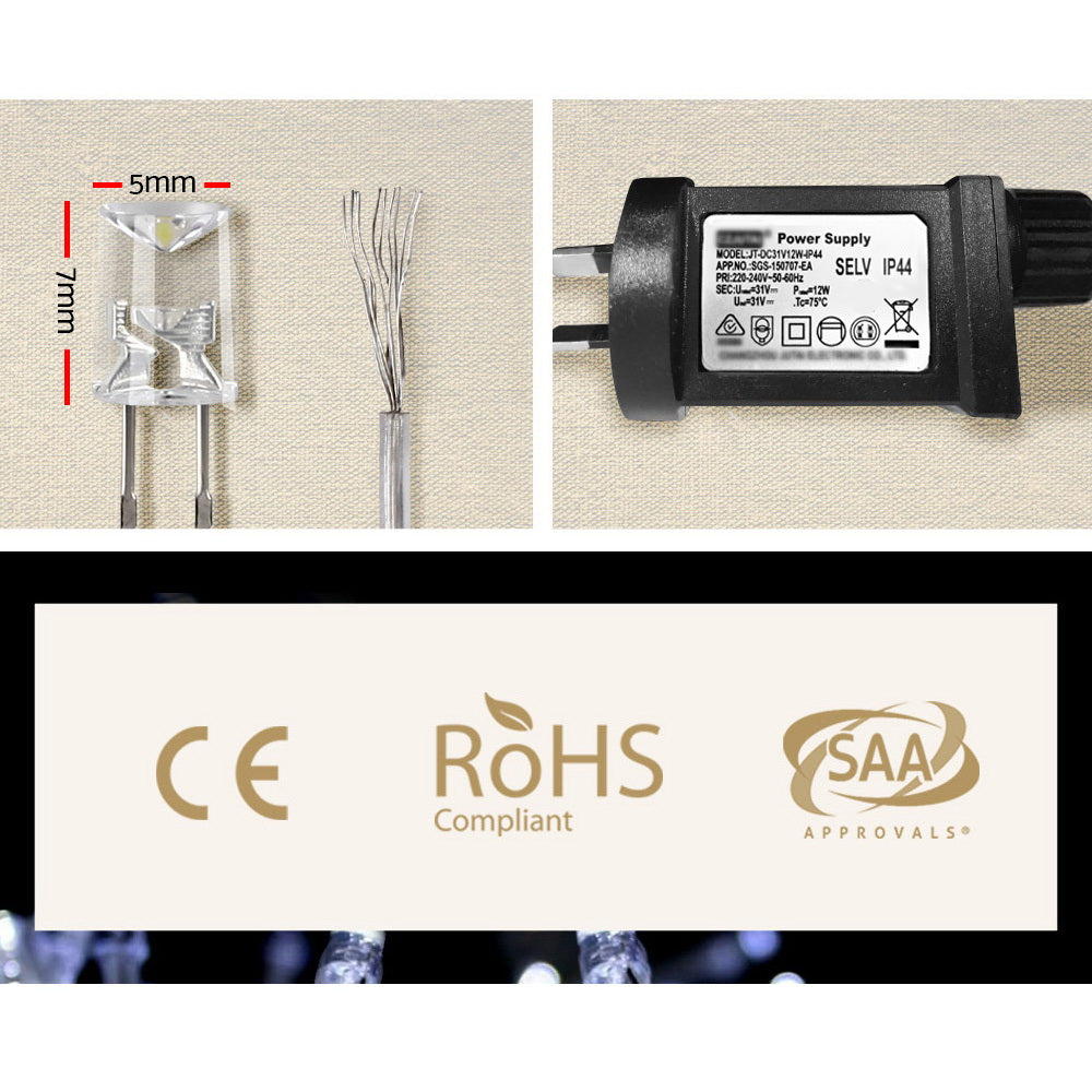 6M x 3M Curtain Lights with 600 Cool White LEDs