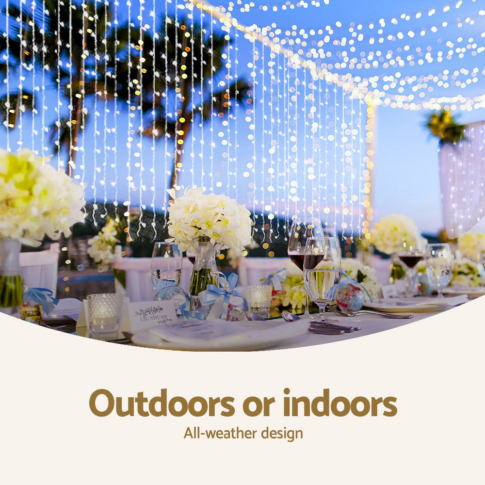 6M x 3M Curtain Lights with 600 Cool White LEDs