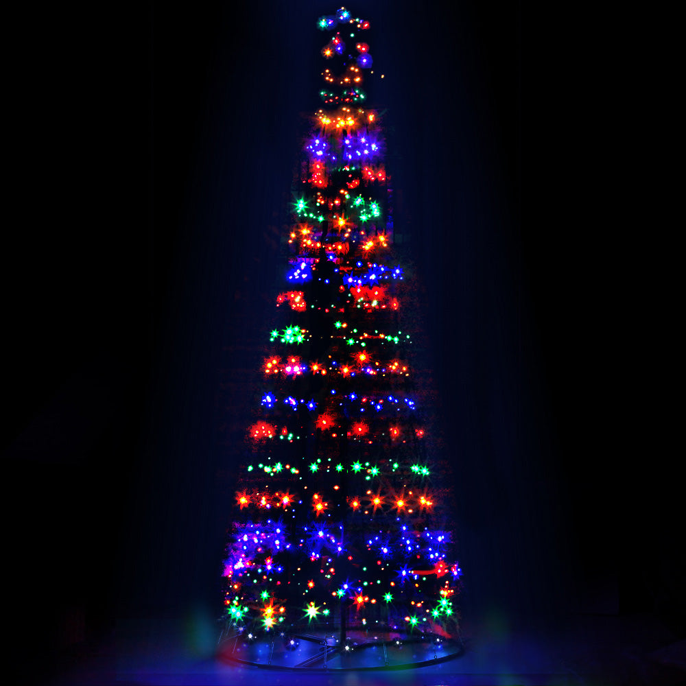 12FT Solar Multicolour LED Christmas Tree with Star Topper