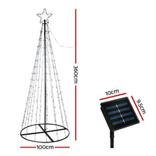12FT Solar Multicolour LED Christmas Tree with Star Topper