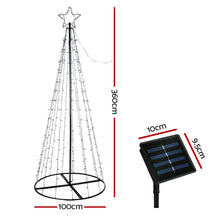 12FT Solar Warm White LED Christmas Tree with Star Topper
