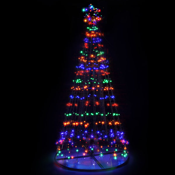 7FT Solar Christmas Tree – 264 Tips, 264 Multicolour LED Lights
