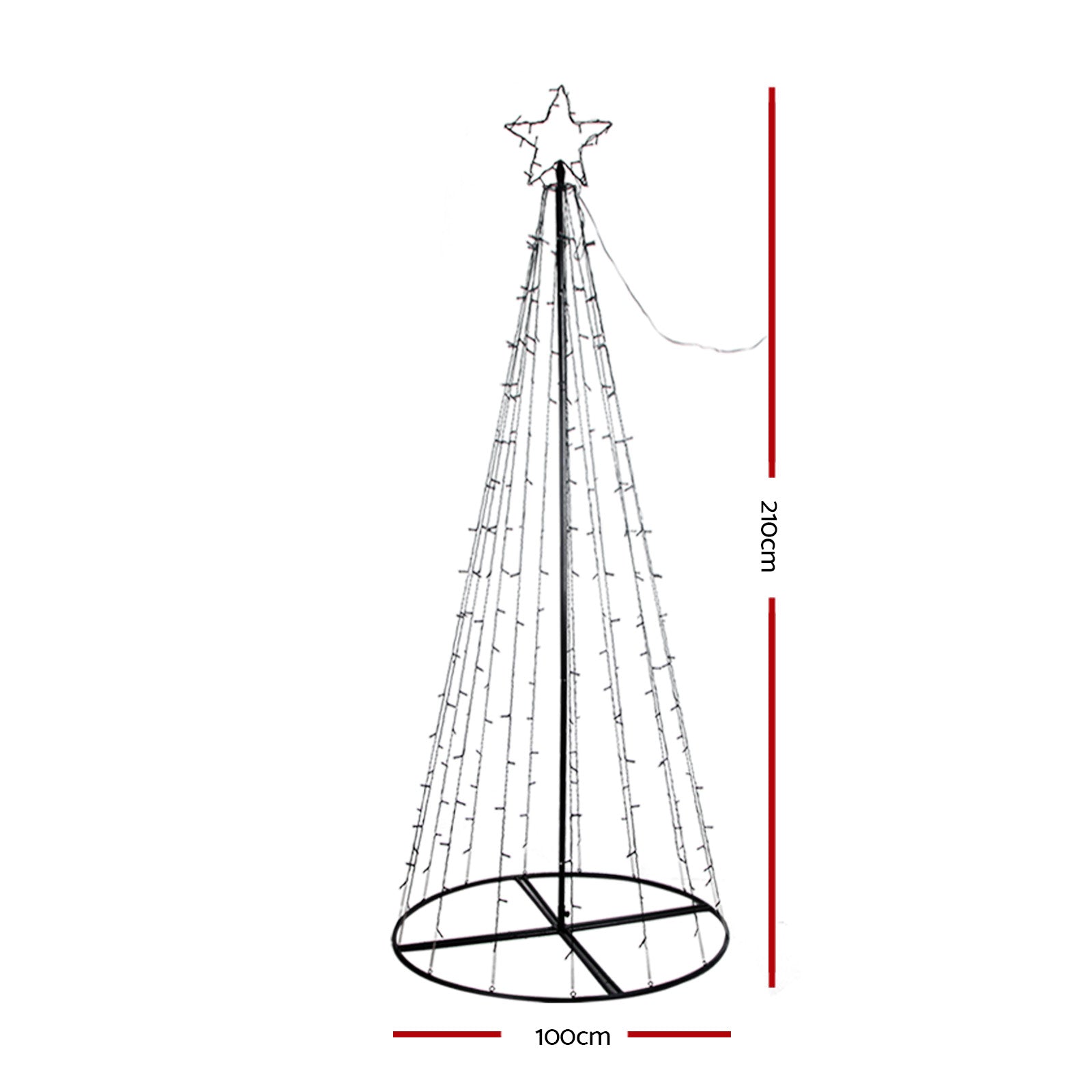 7FT Solar LED Christmas Tree with Star Topper – 264 Multicolour LEDs