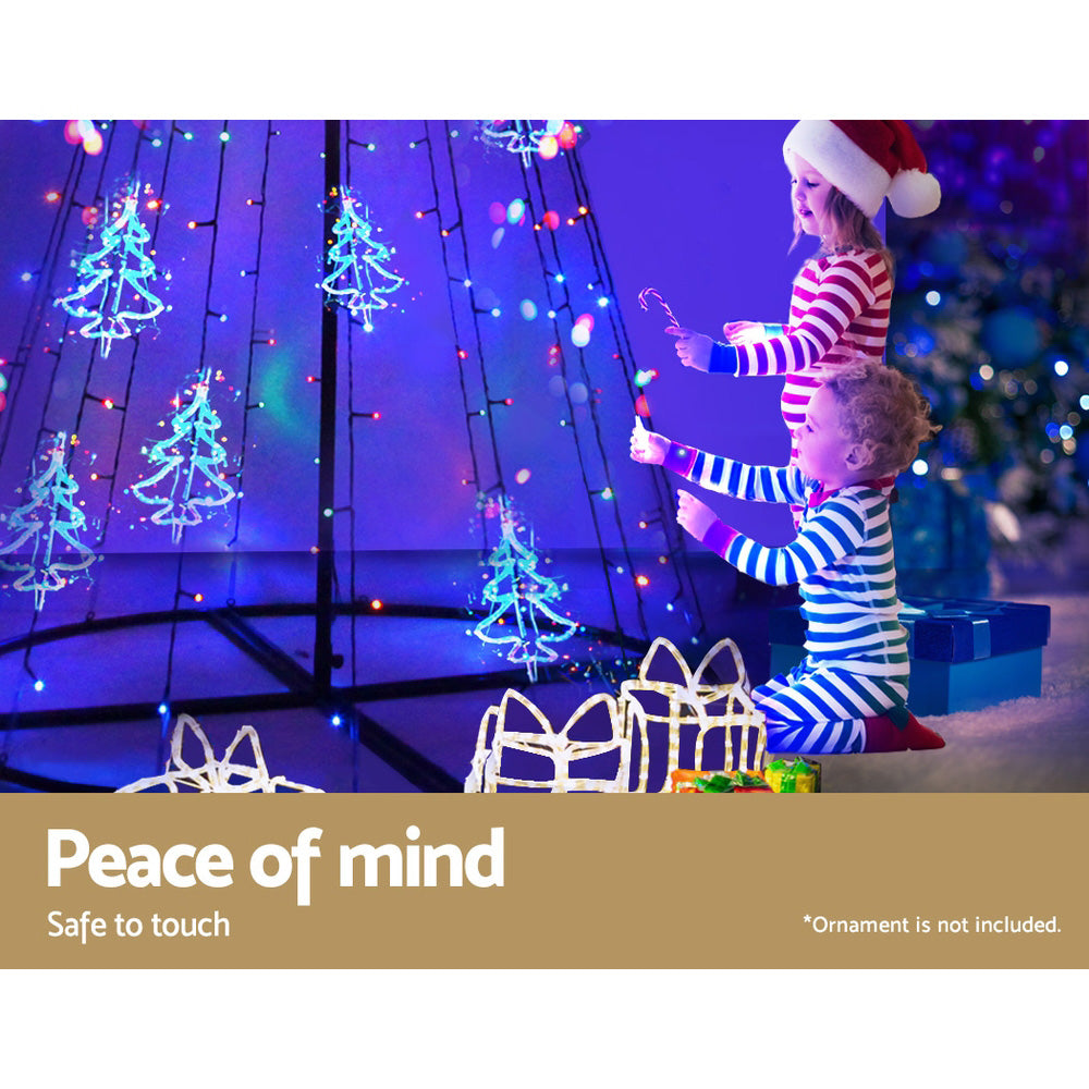 7FT Solar LED Christmas Tree with Star Topper – 264 Multicolour LEDs