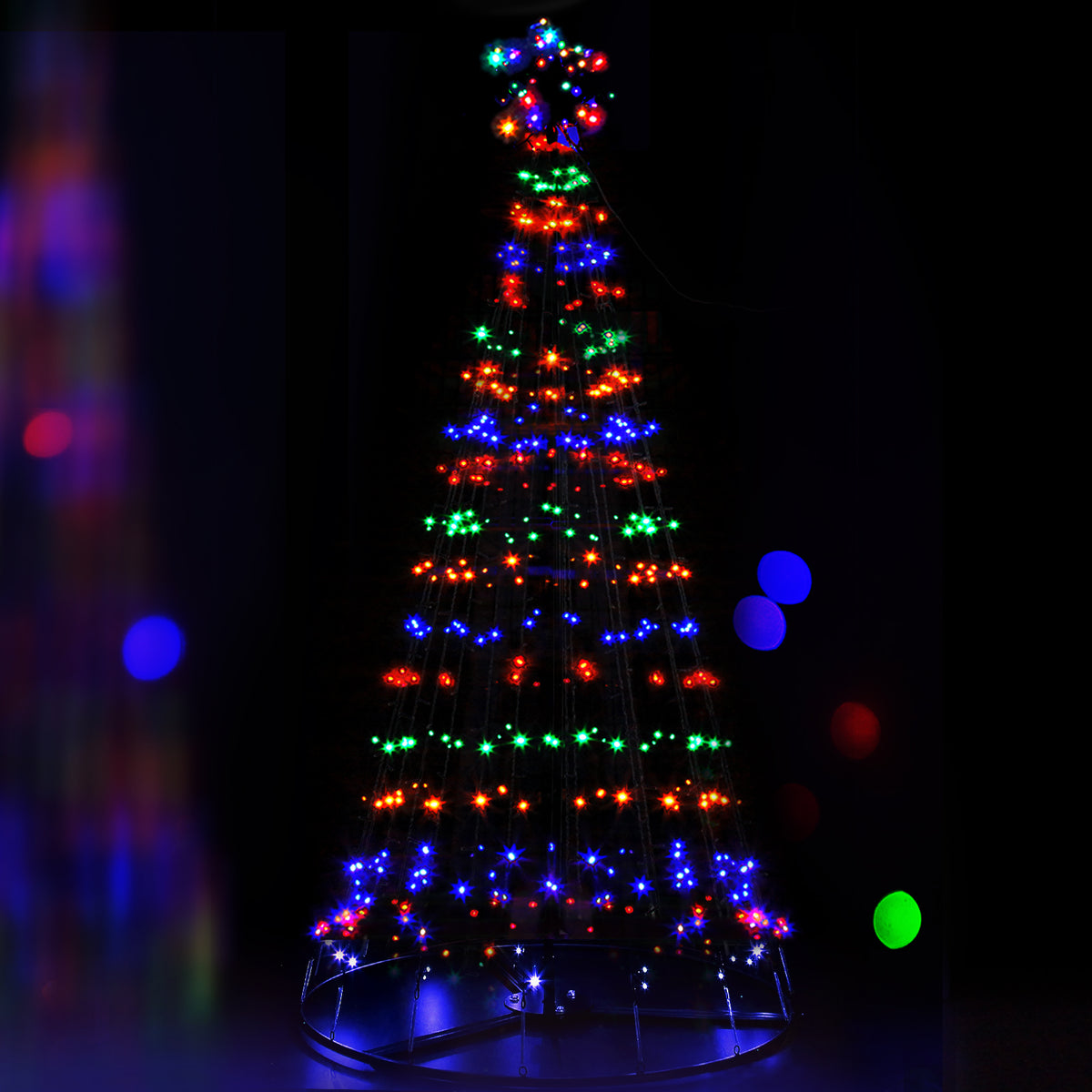 7FT Solar LED Christmas Tree with Star Topper – 264 Multicolour LEDs